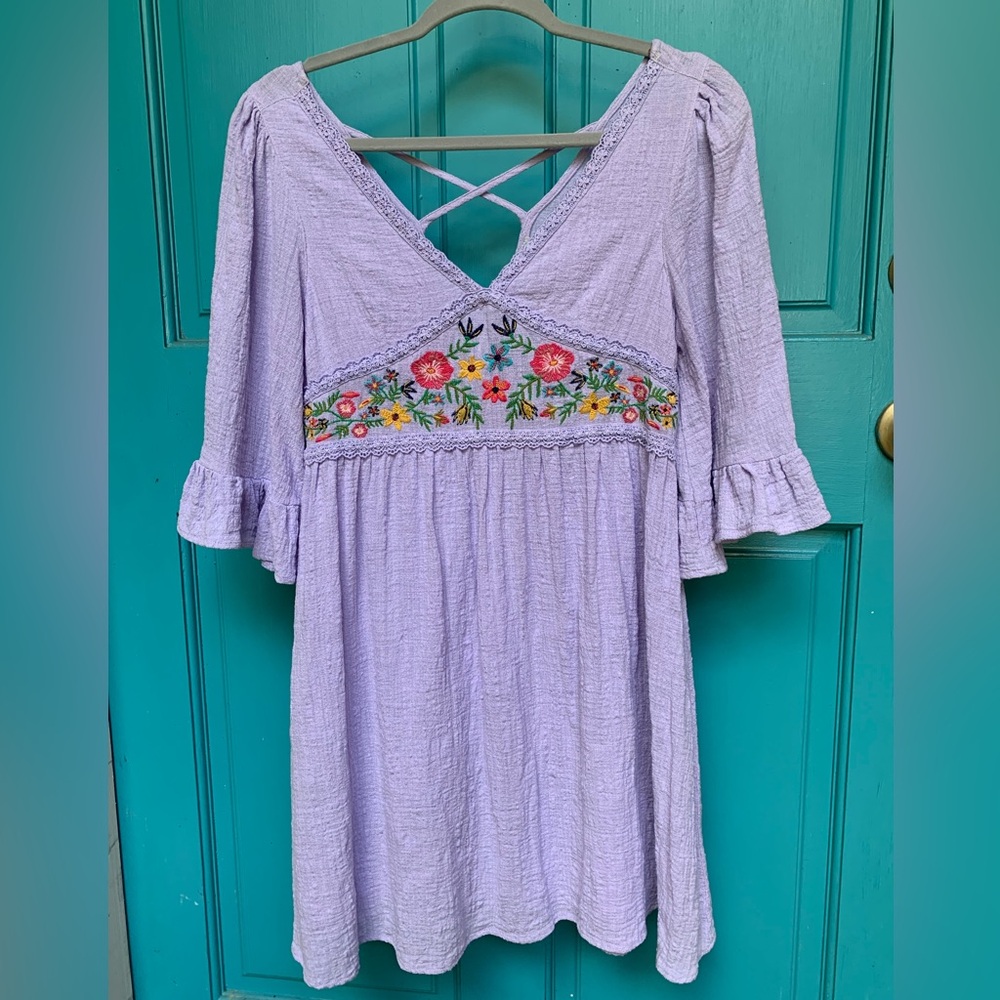 Hayden Los Angeles Light Purple Cotton Gauze Dress Size Small